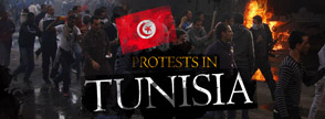 Protets in Tunisia Video Wall